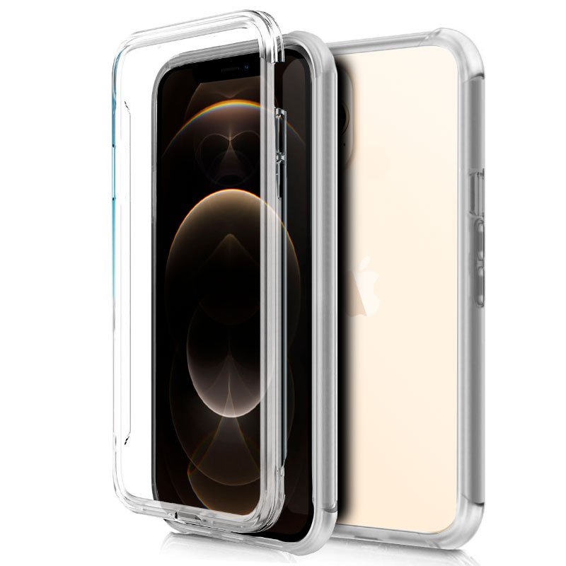 Capa de silicone 3D para iPhone 12 Pro Max (frente e verso transparentes)