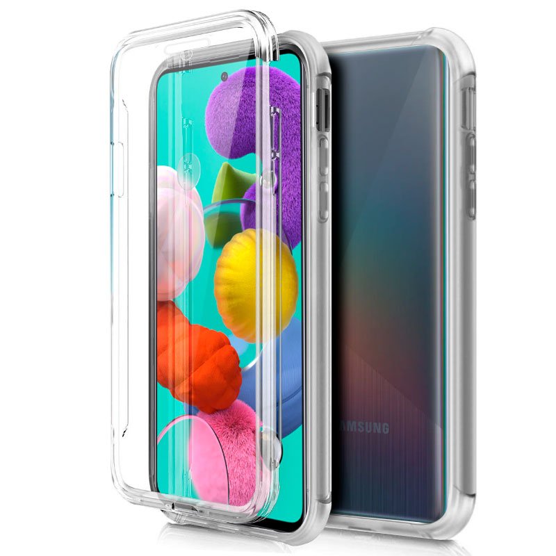 Capa de silicone 3D para Samsung A515 Galaxy A51 (frente e verso transparentes)