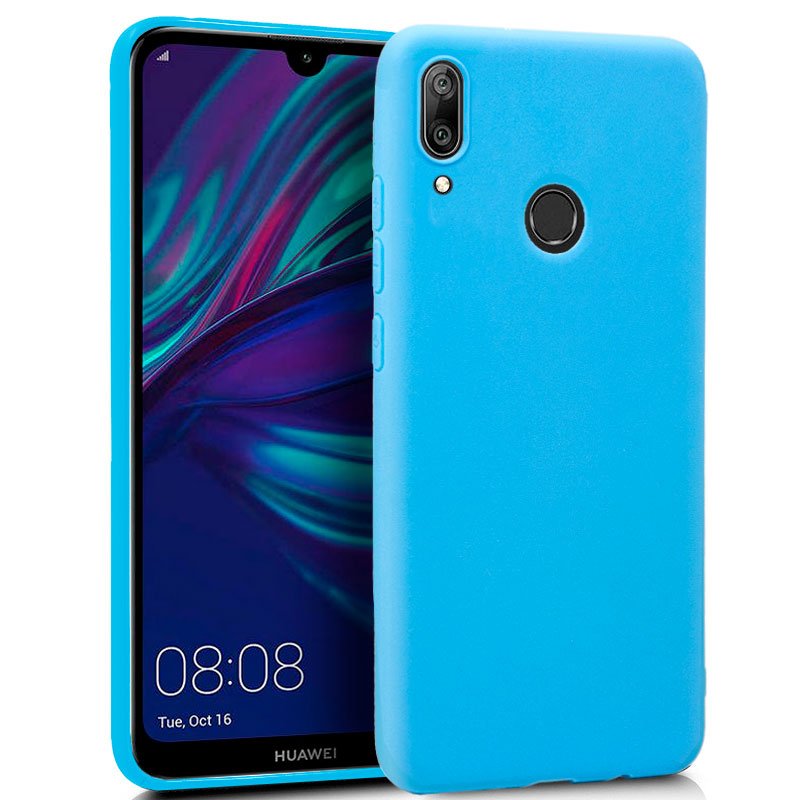 Capa de silicone azul claro para Huawei Y7 (2019)