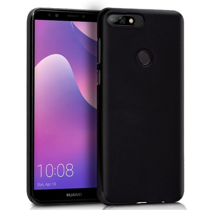 Capa de Silicone para Huawei Y7 (2018) / Honor 7C (Preto)