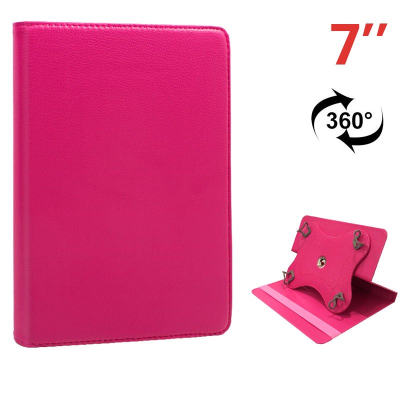 7inch Ebook / Tablet Case Pink Swivel Leatherette