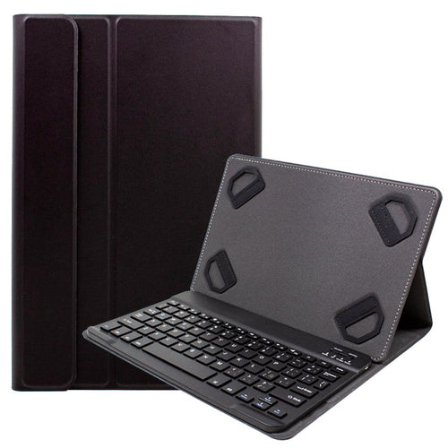 Capa universal para tablet em couro preto liso com teclado Bluetooth 9 - 10,1 polegadas