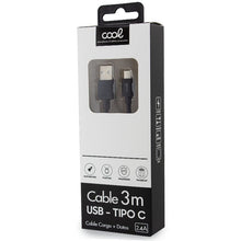 Carregar imagem no visualizador da galeria, Cabo USB-C (3 Metros) Preto 2,4 Amp
