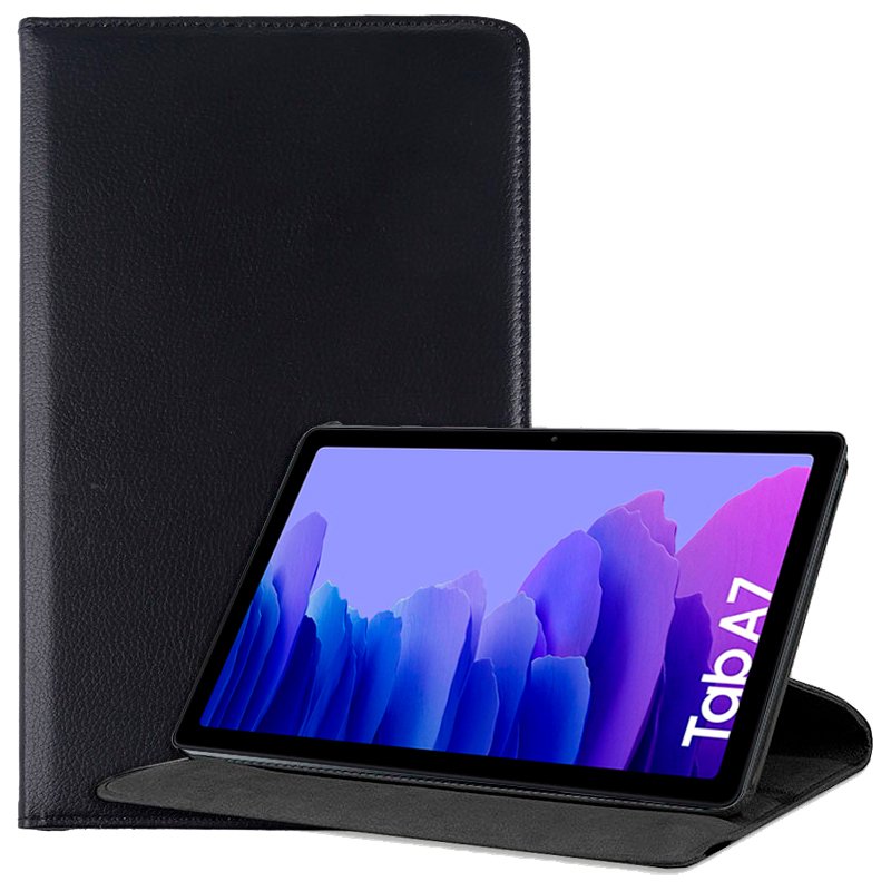 Capa de couro preto liso para Samsung Galaxy Tab A7 T500 / T505 10,4 polegadas
