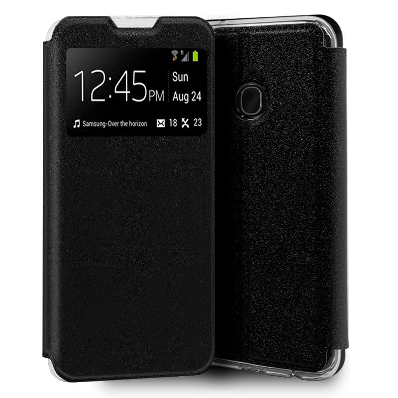 Capa com Cobertura Flip Samsung A405 Galaxy A40 Smooth Black