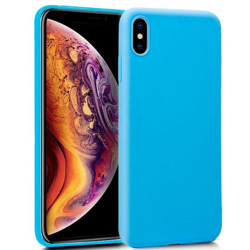 Capa de silicone para iPhone XS Max (azul claro)