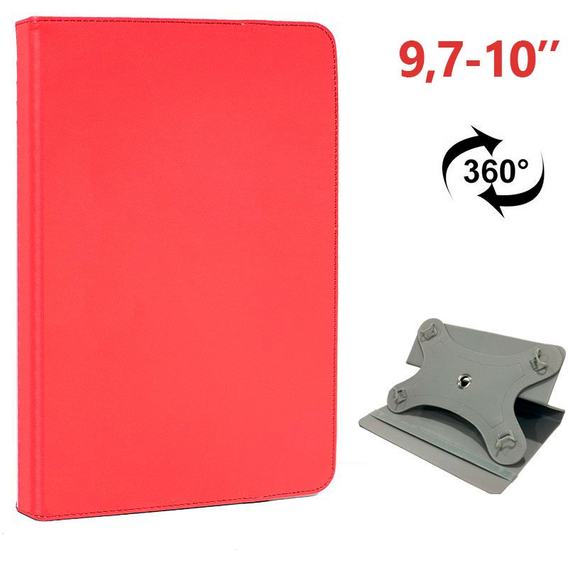 Funda Ebook / Tablet 9.7 - 10 pulg Liso Rojo Giratoria (Panorámica)