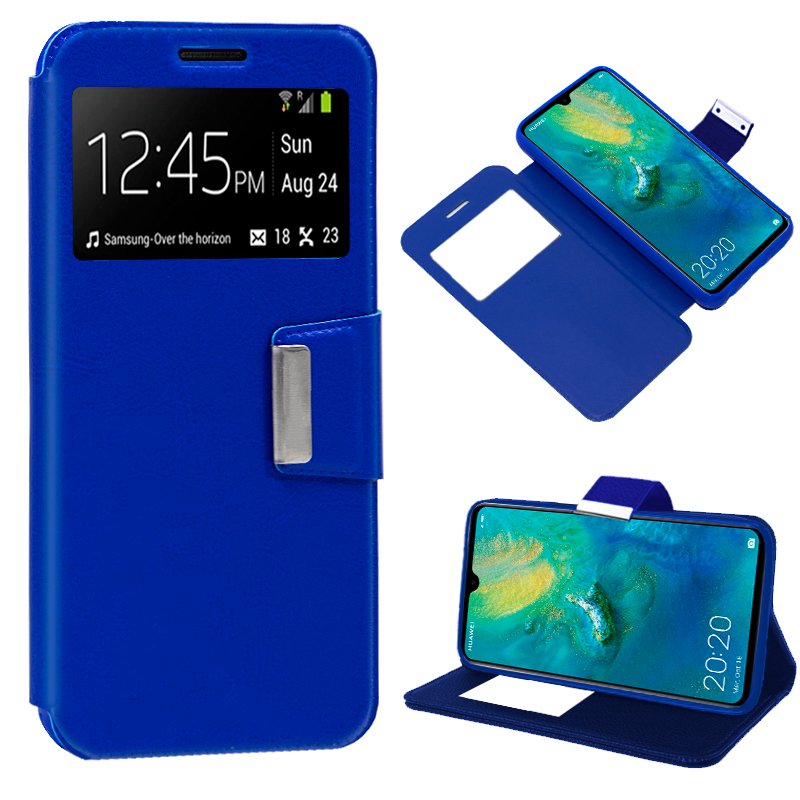 Funda Flip Cover Huawei Mate 20 Liso Azul