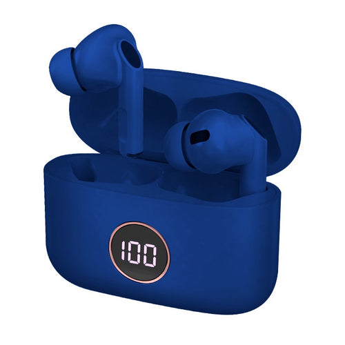 Fones de ouvido estéreo Bluetooth Dual Pod Lcd Fones de ouvido COOL AIR PRO azuis